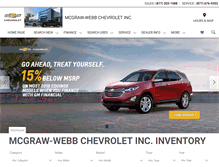 Tablet Screenshot of mcgrawwebbchevrolet.net